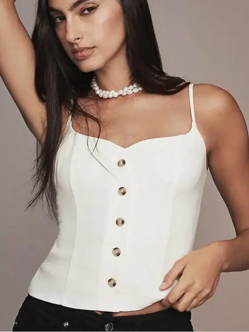 REFORMATION Danika Buttondown Tank Top